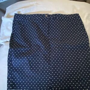 Simons Navy and White Polka Dot Mini Skirt